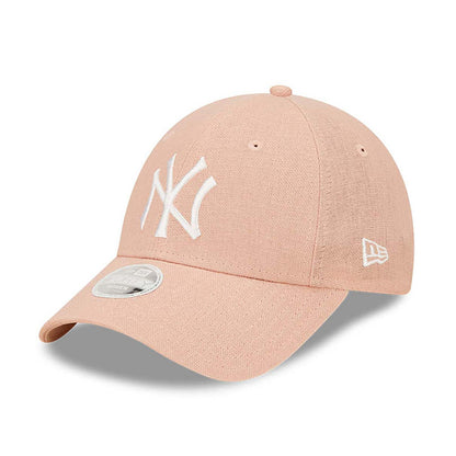 New Era Şapka - New York Yankees Kadın Keten Pembe 9FORTY Ayarlanabilir Şapka