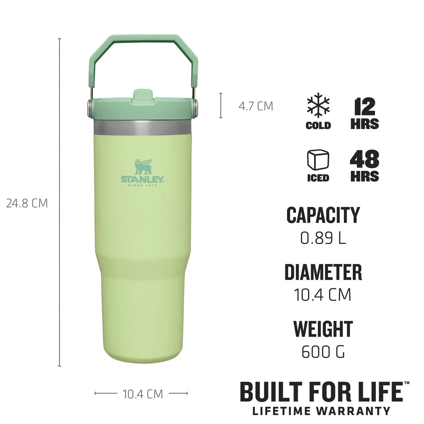 Stanley The IceFlow Flip Straw Pipetli Termos Bardak 0,89 LT Citron