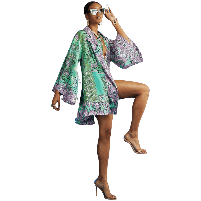 Green Peacock Kimono - Eklektik House