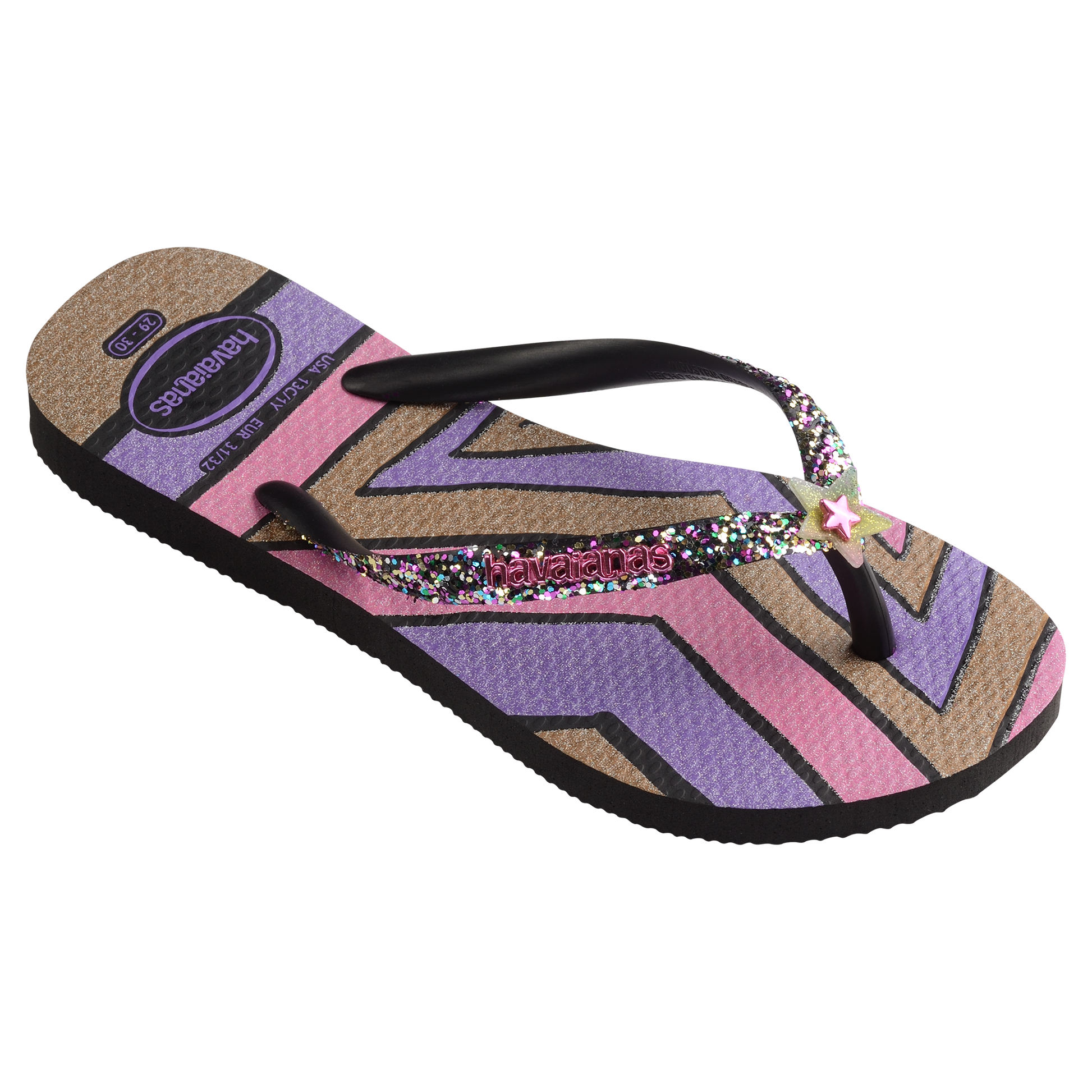 Havaianas Kids Slim Glitter Trendy Black - Eklektik House