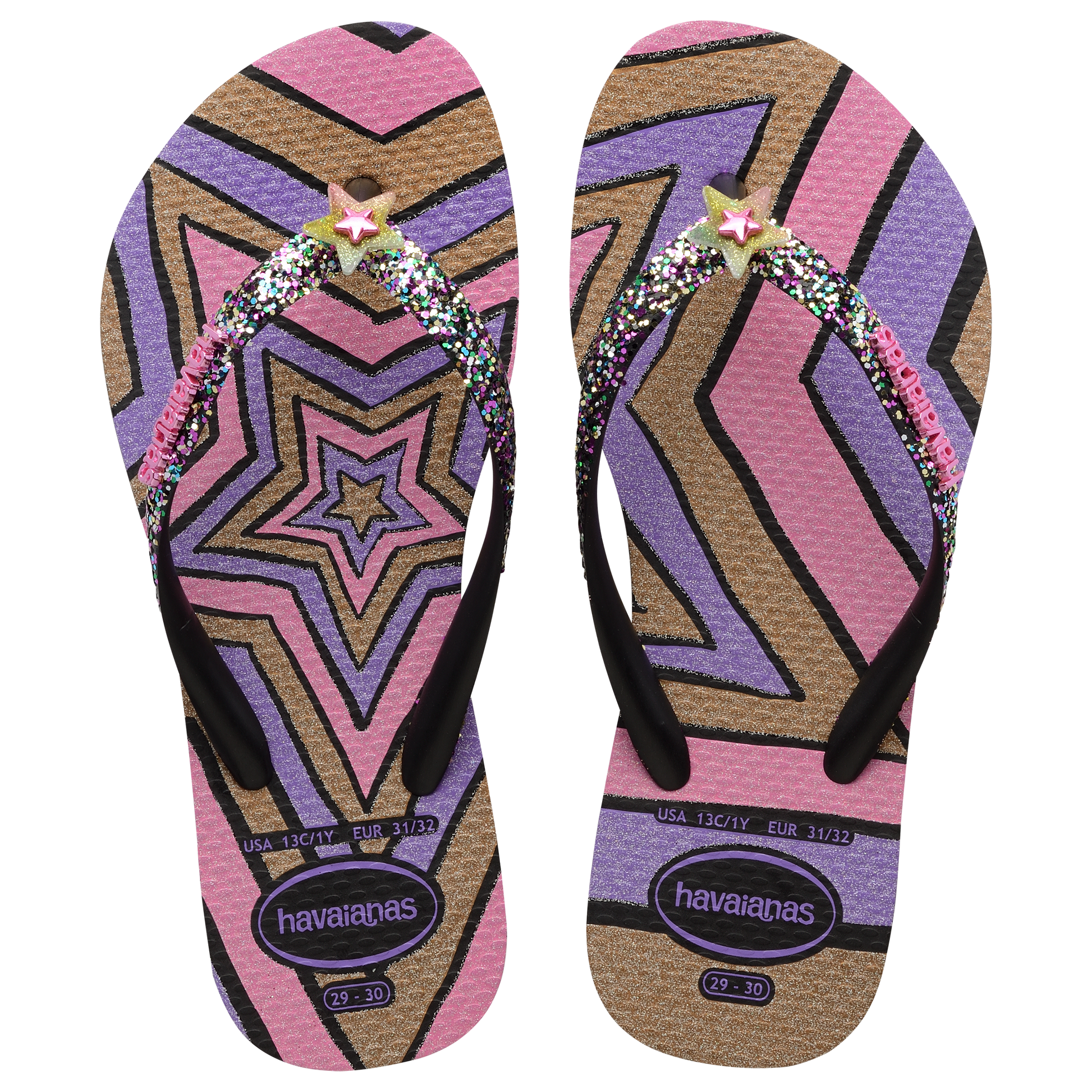 Havaianas Kids Slim Glitter Trendy Black - Eklektik House