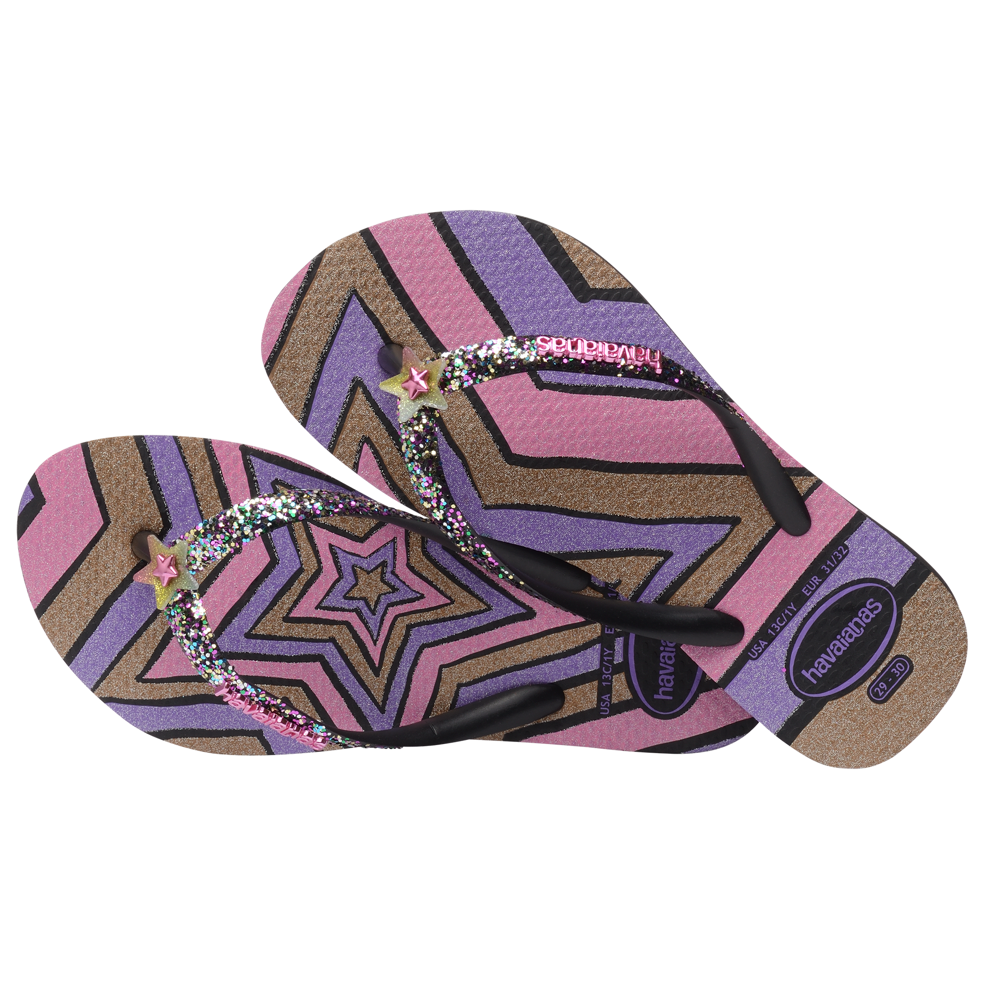 Havaianas Kids Slim Glitter Trendy Black - Eklektik House