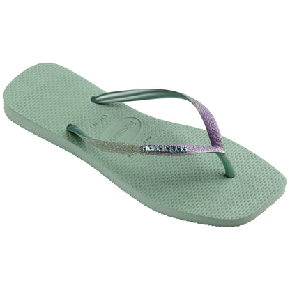 Havaianas Slim Square Metalic Logo Green - Eklektik House