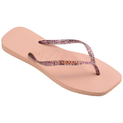 Havaianas Slim Square Metalic Logo Ballet Rose - Eklektik House