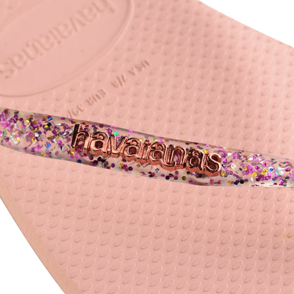 Havaianas Slim Square Metalic Logo Ballet Rose - Eklektik House