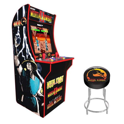 Arcade1Up Mortal Combat Lisanslı Oyun Konsolu Takımı (Sehpalı, Işıklı ve Sandalyeli) - Eklektik House